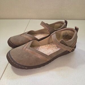 JBU Jambu Raven Mary Jane Flats Taupe Suede Comfort Shoes Women Size 6.5